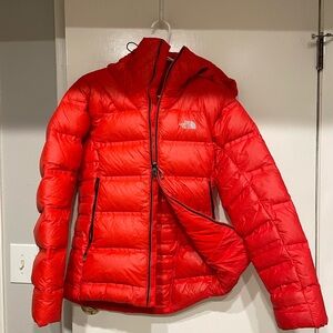 The North Face Women’s Bright Red Hooded Puffer Jacket